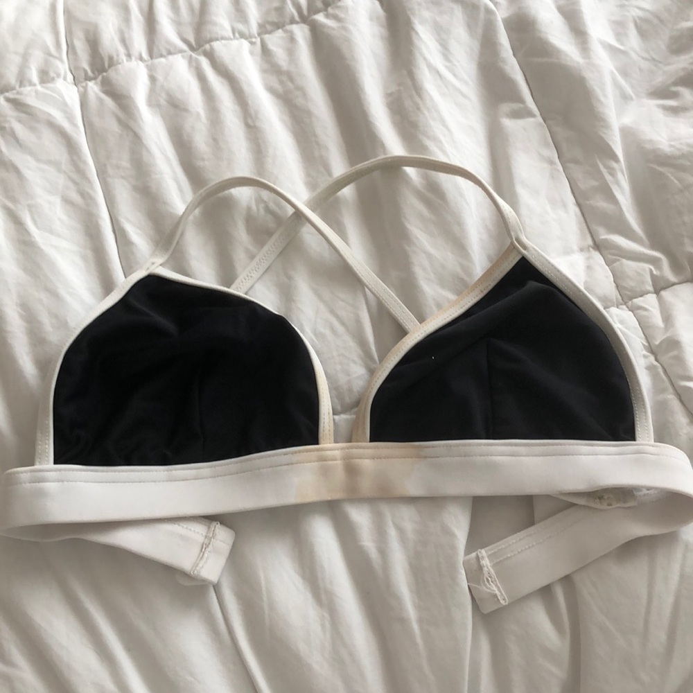 Black and White Bikini Top